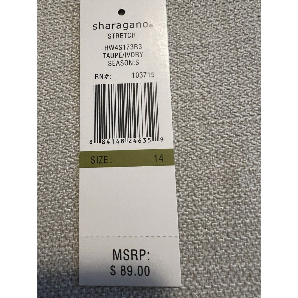 NWT Sharagano Women's Brown & White Textured Sheath Day Dress Stretch Sz 14 - Picture 8 of 8